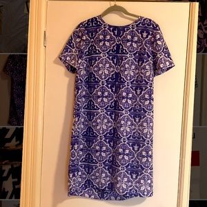 The Limited, blue and white patterned dress. Size L. Worn once.